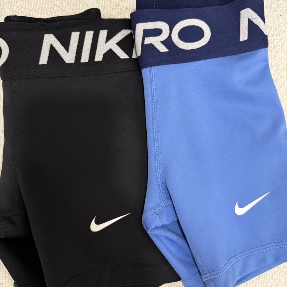 Nike Kids' Black and Blue Shorts